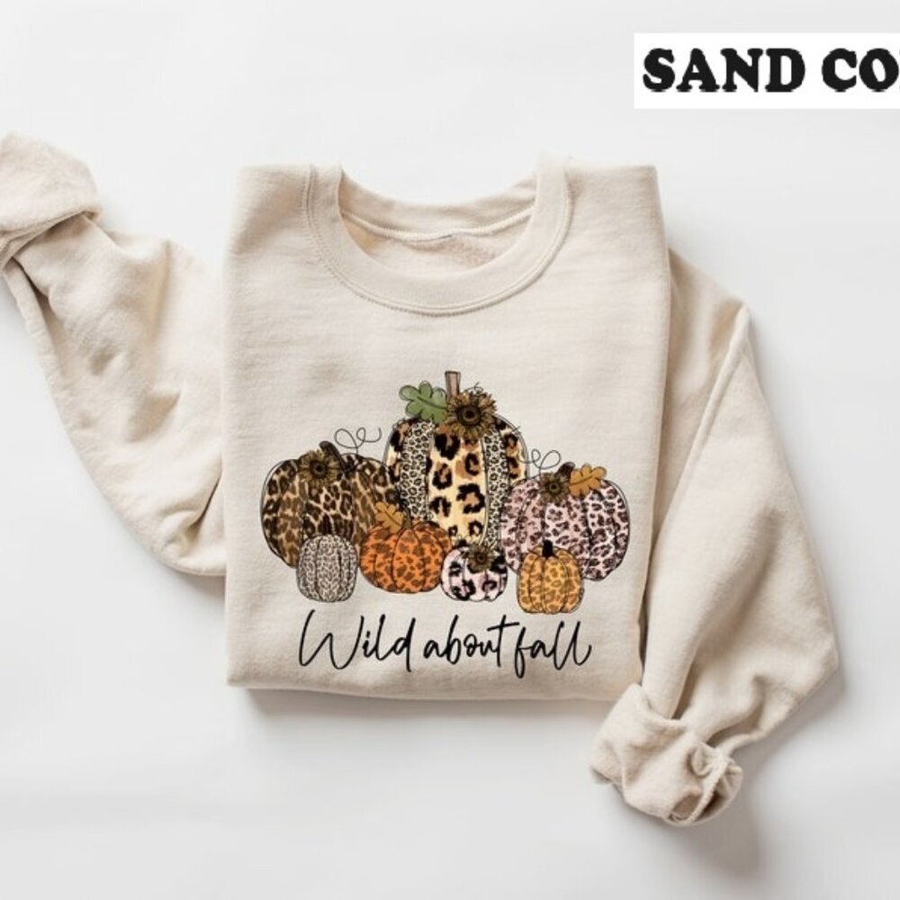 Wild About Fall Sweatshirt Pumpkin Happy Thanksgiving Teacher Cozy Pullover 05